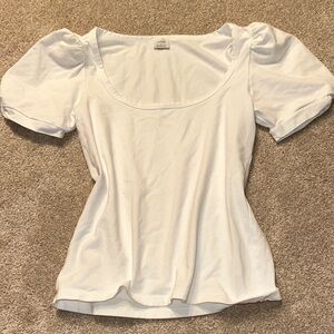 Aritzia Wilfred White Puff Sleeve Women's Top